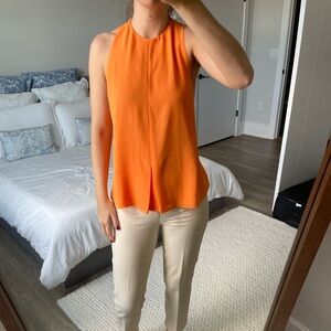 Zara Orange Sleeveless Blouse